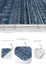 - PaspasTakimi-2li-Set1272-Gorsel-3 - Realhomes  2'li Set Lacivert Zeminde İskandinav Motifli Etnik Desenli Geometrik Etnik Motifler  2'li Banyo & Mutfak Paspas Takımı Realhomes
