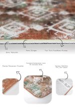 - PaspasTakimi-2li-Set1282-Gorsel-3 - Realhomes 2'li Set Yeşil - Kremit Zeminde Etnik Motifli Kilim Desenli Eskitme Motifli Etnik Motifler 2'li Banyo & Mutfak Paspas Takımı Realhomes