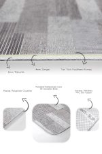 - PaspasTakimi-2li-Set1283-Gorsel-3 - Realhomes  2'li Set Gri Zeminde Dokuma Halı Motifli Çizgili Desenli Sade & Şık Klasik  2'li Banyo & Mutfak Paspas Takımı Realhomes