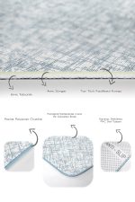 - PaspasTakimi-2li-Set1290-Gorsel-3 - Realhomes  2'li Set Mavi - Beyaz Zeminde Çizgili Motifli Fırça Darbeleri Desenli Sade & Şık Klasik  2'li Banyo & Mutfak Paspas Takımı Realhomes