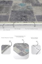 - PaspasTakimi-2li-Set1302-Gorsel-3 - Realhomes 2'li Set Gri - Bej Zeminde Patchwork Motifli Kazayağı Desenli Eskitme Motifli Vintage 2'li Banyo & Mutfak Paspas Takımı Realhomes