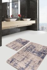 - PaspasTakimi-2li-Set1309-Gorsel-1 - Realhomes 2'li Set Kahverengi Zeminde Eskitme Motifli Otantik Desenli Eskitme Motifli Sade & Şık 2'li Banyo & Mutfak Paspas Takımı Realhomes