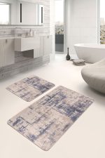 - PaspasTakimi-2li-Set1309-Gorsel-4 - Realhomes 2'li Set Kahverengi Zeminde Eskitme Motifli Otantik Desenli Eskitme Motifli Sade & Şık 2'li Banyo & Mutfak Paspas Takımı Realhomes