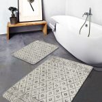 2'li Set Kırmızı Zeminde Türkmen Motifli Kilim Desenli Avangarde Vintage  2'li Banyo & Mutfak Paspas Takımı Realhomes