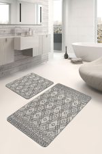 - PaspasTakimi-2li-Set1311-Gorsel - Realhomes  2'li Set Krem - Kahverengi Zeminde Dokuma Halı Motifli Etnik Desenli Etnik Motifler Geometrik  2'li Banyo & Mutfak Paspas Takımı Realhomes