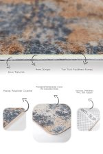 - PaspasTakimi-2li-Set1320-Gorsel-3 - Realhomes  2'li Set Mavi - Yavruağzı Zeminde Dokuma Motifli Kilim Desenli Eskitme Motifli Vintage  2'li Banyo & Mutfak Paspas Takımı Realhomes