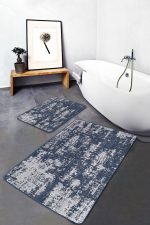 - PaspasTakimi-2li-Set1321-Gorsel-1 - Realhomes  2'li Set Mavi - Beyaz Zeminde Örme Motifli Eskitme Desenli Eskitme Motifli Sade & Şık  2'li Banyo & Mutfak Paspas Takımı Realhomes