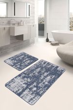 - PaspasTakimi-2li-Set1321-Gorsel-5 - Realhomes  2'li Set Mavi - Beyaz Zeminde Örme Motifli Eskitme Desenli Eskitme Motifli Sade & Şık  2'li Banyo & Mutfak Paspas Takımı Realhomes