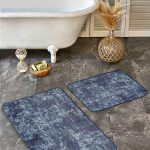 2'li Set Siyah Zeminde Yazı Motifli Thankful Desenli Sade & Şık Klasik  2'li Banyo & Mutfak Paspas Takımı Realhomes