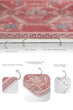 - PaspasTakimi-2li-Set1326-Gorsel-3 - Realhomes 2'li Set Kırmızı Zeminde Etnik Motifli Uşak Desenli Eskitme Motifli Avangarde 2'li Banyo & Mutfak Paspas Takımı Realhomes