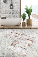 - PaspasTakimi-2li-Set1328-Gorsel-1 - Realhomes  2'li Set Krem Zeminde Örgü Motifli Eskitme Desenli Eskitme Motifli Sade & Şık  2'li Banyo & Mutfak Paspas Takımı Realhomes