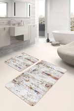 - PaspasTakimi-2li-Set1328-Gorsel - Realhomes  2'li Set Krem Zeminde Örgü Motifli Eskitme Desenli Eskitme Motifli Sade & Şık  2'li Banyo & Mutfak Paspas Takımı Realhomes