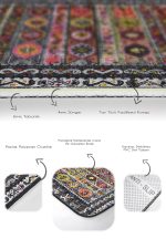 2'li Set Antika Zeminde Otantik Motifli Uşak Desenli Eskitme Motifli Etnik Motifler  2'li Banyo & Mutfak Paspas Takımı Realhomes