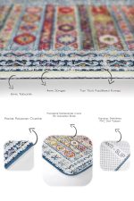 2'li Set Antika Zeminde Geleneksel Motifli Osmanlı Desenli Avangarde Klasik  2'li Banyo & Mutfak Paspas Takımı Realhomes