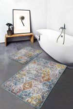 - PaspasTakimi-2li-Set1337-Gorsel-5 - Realhomes 2'li Set Geleneksel Zeminde Antik Motifli Kilim Desenli Avangarde Eskitme Motifli 2'li Banyo & Mutfak Paspas Takımı Realhomes