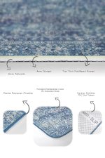 - PaspasTakimi-2li-Set1343-Gorsel-3 - Realhomes  2'li Set Mavi - Krem Zeminde Osmanlı Motifli Etnik Desenli Avangarde Vintage  2'li Banyo & Mutfak Paspas Takımı Realhomes