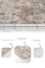 - PaspasTakimi-2li-Set1344-Gorsel-3 - Realhomes 2'li Set Krem - Ekru Zeminde Hereke Motifli Yöresel Desenli Etnik Motifler Vintage 2'li Banyo & Mutfak Paspas Takımı Realhomes