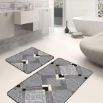 2'li Set Ekru - Krem Zeminde Etnik Motifli El Dokuma Desenli Avangarde Vintage  2'li Banyo & Mutfak Paspas Takımı Realhomes