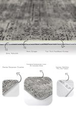 - PaspasTakimi-2li-Set1358-Gorsel-3 - Realhomes 2'li Set Siyah- Füme Zeminde Bohem Motifli Antika Desenli Eskitme Motifli Etnik Motifler 2'li Banyo & Mutfak Paspas Takımı Realhomes