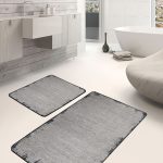 2'li Set Lacivert Zeminde Patchwork Motifli Post Desenli Klasik Sade & Şık  2'li Banyo & Mutfak Paspas Takımı Realhomes
