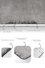 - PaspasTakimi-2li-Set1362-Gorsel-3 - Realhomes  2'li Set Gri Zeminde El Dokuma Motifli Antika Desenli Eskitme Motifli Sade & Şık  2'li Banyo & Mutfak Paspas Takımı Realhomes