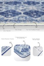 - PaspasTakimi-2li-Set1375-Gorsel-3 - Realhomes  2'li Set Lacivert Zeminde Otantik Motifli Kilim Desenli Avangarde Eskitme Motifli  2'li Banyo & Mutfak Paspas Takımı Realhomes