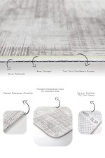 - PaspasTakimi-2li-Set1384-Gorsel-3 - Realhomes  2'li Set Beyaz - Ekru Zeminde Örgü Motifli Kilim Desenli Geometrik Eskitme Motifli  2'li Banyo & Mutfak Paspas Takımı Realhomes