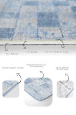 - PaspasTakimi-2li-Set1385-Gorsel-3 - Realhomes  2'li Set Mavi - Gri Zeminde Örgü Motifli Patchwork Desenli Eskitme Motifli Sade & Şık  2'li Banyo & Mutfak Paspas Takımı Realhomes