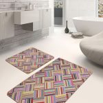 2'li Set Gold Zeminde Mermer Motifli Klasik Desenli Sade & Şık Klasik  2'li Banyo & Mutfak Paspas Takımı Realhomes