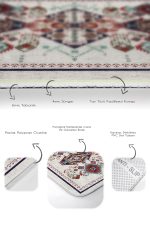 - PaspasTakimi-2li-Set1394-Gorsel-3 - Realhomes 2'li Set Kırmızı - Gri Zeminde Otantik Motifli Osmanlı Desenli Etnik Motifler Vintage 2'li Banyo & Mutfak Paspas Takımı Realhomes