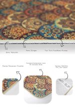 - PaspasTakimi-2li-Set1398-Gorsel-3 - Realhomes  2'li Set Hardal Zeminde Etnik Motifli Kilim Desenli Vintage Geometrik  2'li Banyo & Mutfak Paspas Takımı Realhomes