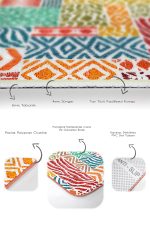 - PaspasTakimi-2li-Set1403-Gorsel-3 - Realhomes  2'li Set Beyaz Zeminde Patchwork Motifli Kilim Desenli Klasik Geometrik  2'li Banyo & Mutfak Paspas Takımı Realhomes