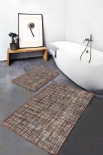 - PaspasTakimi-2li-Set1409-Gorsel-2 - Realhomes  2'li Set Kahverengi Zeminde El Dokuma Motifli Antika Desenli Eskitme Motifli Klasik  2'li Banyo & Mutfak Paspas Takımı Realhomes