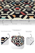 - PaspasTakimi-2li-Set1410-Gorsel-3 - Realhomes 2'li Set Krem - Kırmızı Zeminde Geometrik Motifli Art Deco Desenli Geometrik Sade & Şık 2'li Banyo & Mutfak Paspas Takımı Realhomes