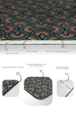 - PaspasTakimi-2li-Set1414-Gorsel-3 - Realhomes 2'li Set Mavi - Kahverengi Zeminde Etnik Motifli Art Deco Desenli Geometrik Vintage 2'li Banyo & Mutfak Paspas Takımı Realhomes