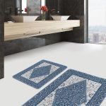2'li Set Siyah Zeminde Kilim Motifli Geleneksel Desenli Etnik Motifler Avangarde  2'li Banyo & Mutfak Paspas Takımı Realhomes