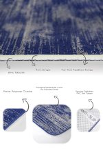 - PaspasTakimi-2li-Set1428-Gorsel-3 - Realhomes 2'li Set Lacivert - Gri Zeminde Antika Motifli El Dokuma Desenli Vintage Etnik Motifler 2'li Banyo & Mutfak Paspas Takımı Realhomes