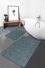 - PaspasTakimi-2li-Set1430-Gorsel-4 - Realhomes 2'li Set Mavi Zeminde El Dokuma Motifli Etnik Desenli Etnik Motifler Sade & Şık 2'li Banyo & Mutfak Paspas Takımı Realhomes