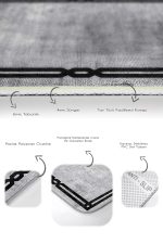 - PaspasTakimi-2li-Set1435-Gorsel-3 - Realhomes 2'li Set Gri - Siyah Zeminde Çerçeveli Motifli Dokuma Desenli Geometrik Sade & Şık 2'li Banyo & Mutfak Paspas Takımı Realhomes