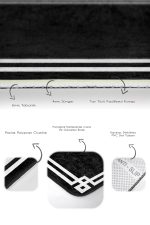 - PaspasTakimi-2li-Set1437-Gorsel-3 - Realhomes  2'li Set Siyah - Beyaz Zeminde Çerçeveli Motifli Klasik Desenli Avangarde Geometrik  2'li Banyo & Mutfak Paspas Takımı Realhomes