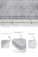 - PaspasTakimi-2li-Set1439-Gorsel-3 - Realhomes 2'li Set Gri - Antrasit Zeminde Çerçeveli Motifli Antik Desenli Eskitme Motifli Geometrik 2'li Banyo & Mutfak Paspas Takımı Realhomes