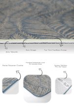 - PaspasTakimi-2li-Set1444-Gorsel-3 - Realhomes  2'li Set Mavi - Bej Zeminde Örme Motifli Yaprak Desenli Summer & Fresh Floral  2'li Banyo & Mutfak Paspas Takımı Realhomes