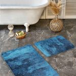 2'li Set Ekru Zeminde Rustik Motifli El Dokuma Desenli Eskitme Motifli Klasik  2'li Banyo & Mutfak Paspas Takımı Realhomes