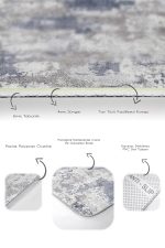 2'li Set Ekru Zeminde Rustik Motifli El Dokuma Desenli Eskitme Motifli Klasik  2'li Banyo & Mutfak Paspas Takımı Realhomes