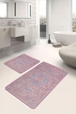 - PaspasTakimi-2li-Set1450-Gorsel-1 - Realhomes  2'li Set Pembe Zeminde Antik Motifli El Dokuma Desenli Avangarde Sade & Şık  2'li Banyo & Mutfak Paspas Takımı Realhomes