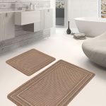 2'li Set Bordo Zeminde Ogea Motifli Morrocan Desenli Geometrik Klasik  2'li Banyo & Mutfak Paspas Takımı Realhomes