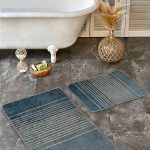 2'li Set Beyaz Zeminde Patchwork Motifli Kilim Desenli Klasik Geometrik  2'li Banyo & Mutfak Paspas Takımı Realhomes