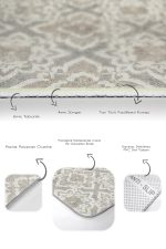 - PaspasTakimi-2li-Set1458-Gorsel-3 - Realhomes  2'li Set Krem Zeminde Örgü Motifli Antik Desenli Klasik Sade & Şık  2'li Banyo & Mutfak Paspas Takımı Realhomes