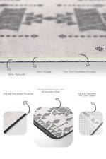 - PaspasTakimi-2li-Set1459-Gorsel-3 - Realhomes  2'li Set Krem - Siyah Zeminde Antika Motifli Geleneksel Desenli Etnik Motifler Vintage  2'li Banyo & Mutfak Paspas Takımı Realhomes