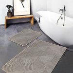 2'li Set Turkuaz Zeminde Dairesel Motifli Geometrik Desenli Geometrik Sade & Şık  2'li Banyo & Mutfak Paspas Takımı Realhomes